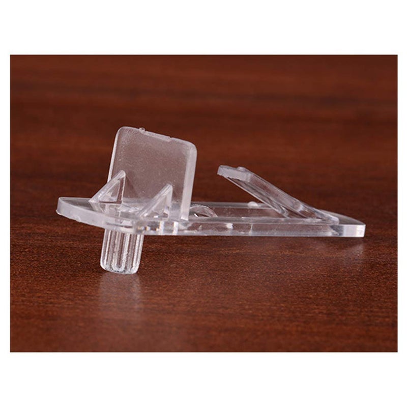 lasenersm 20 Pieces Plastic Locking Shelf Pins Cabinet Shelf Clips Locking Shelf Support Pegs Locking Shelf Pegs Fits 7.9mm Diameter Hole and 3/4 Inch Thick Shelf for Kitchen Cabinet Furniture Book Shelves - Image 4